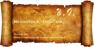 Weinstock Ivána névjegykártya